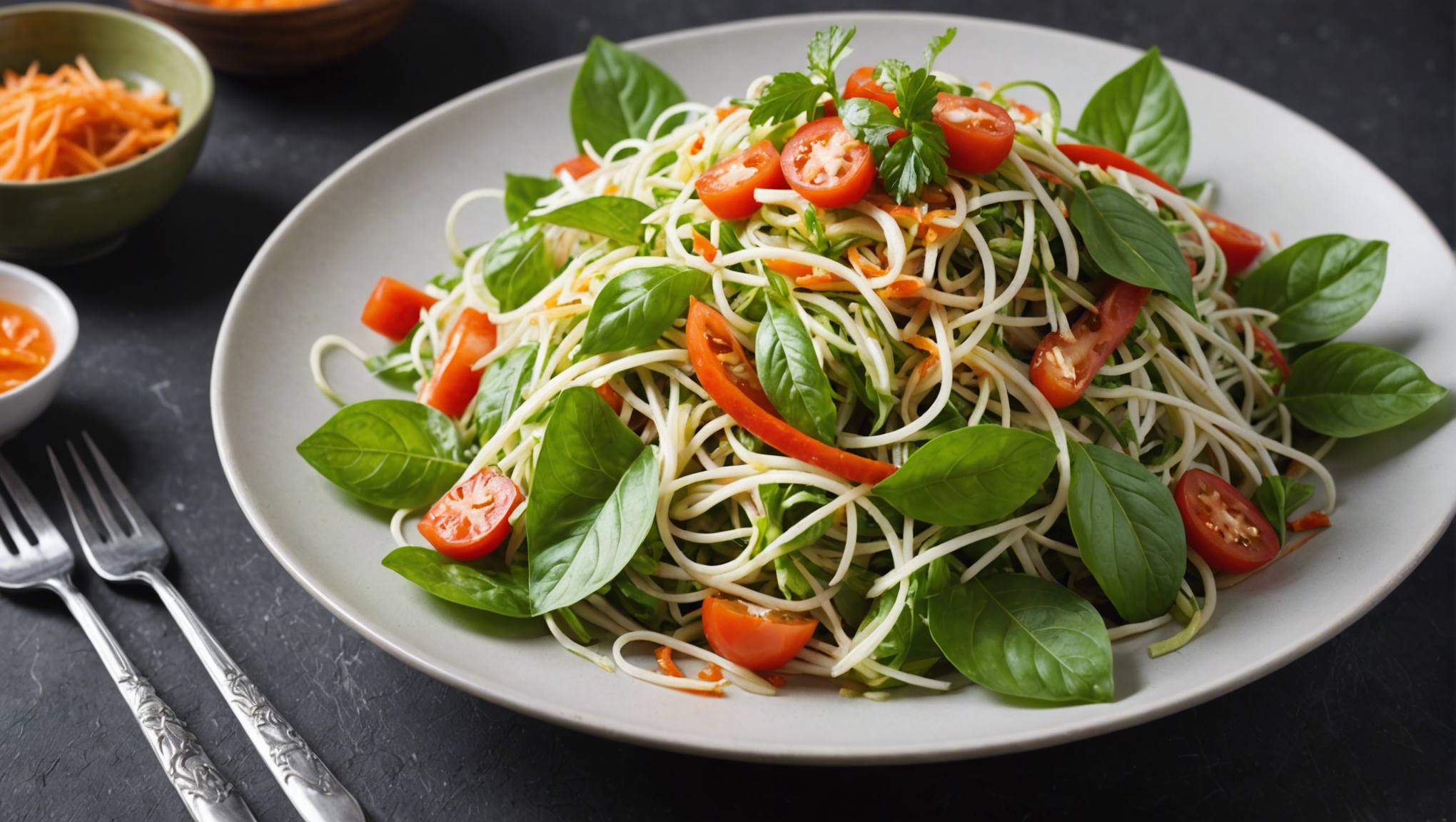 découvrez comment préparer une délicieuse salade à la papaye verte avec cette recette simple et savoureuse. profitez de la fraîcheur et des saveurs exotiques pour un repas léger et plein de vitalité.