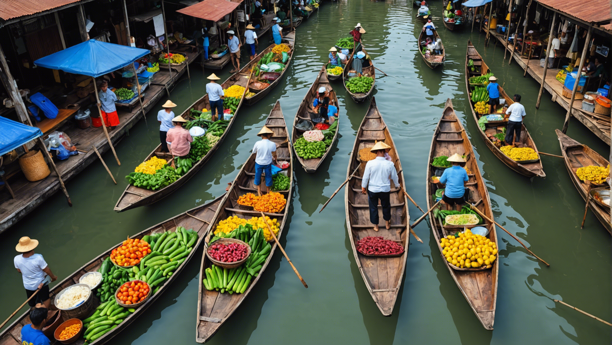 découvrez talad noï, un marché flottant traditionnel en thaïlande où vous pourrez explorer des stands colorés et déguster des spécialités culinaires authentiques.